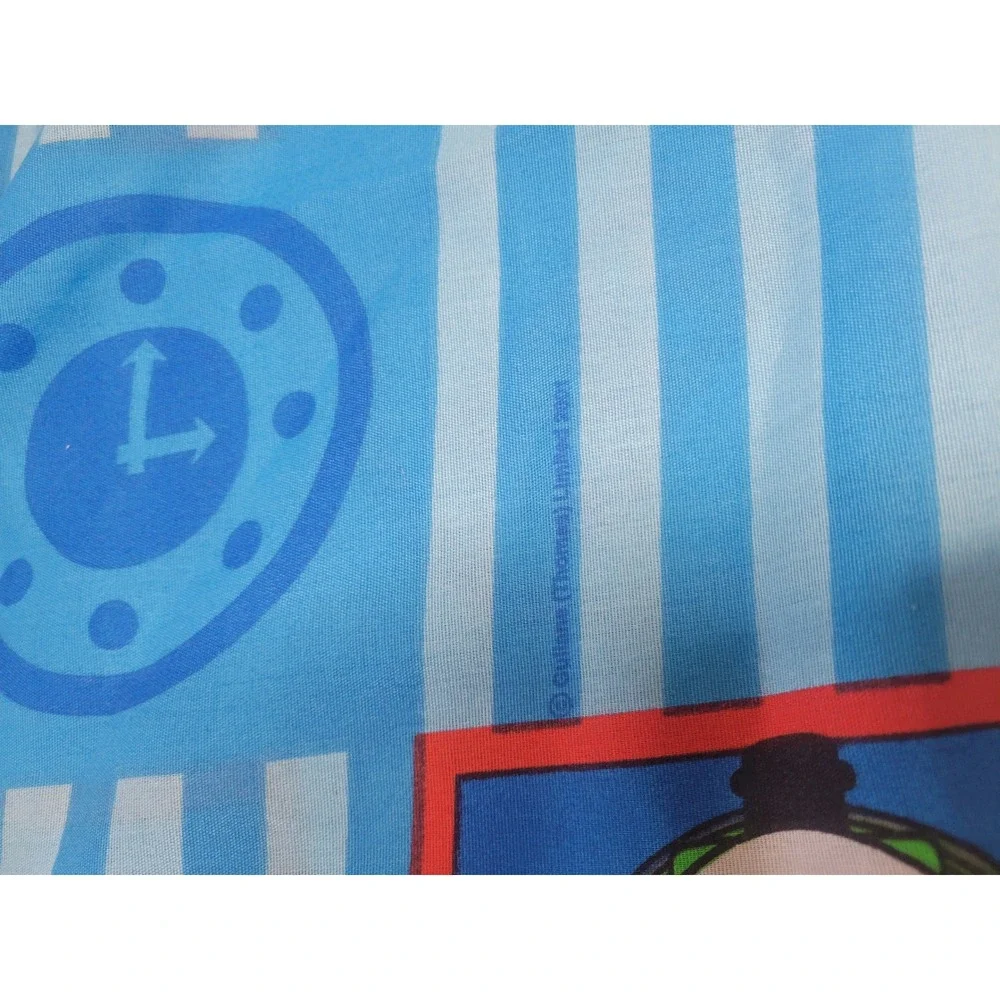 Vtg Thomas & Friends Dan River Window Valance‎ Blue Striped Train 2001 USA 82x17